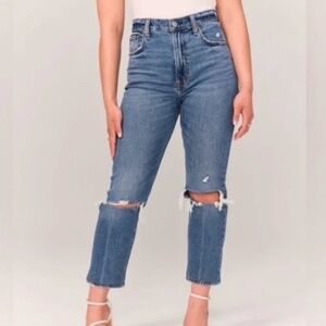 Abercrombie & Fitch Ultra High Rise Ankle Straight Jean Curve Love Size 12/31